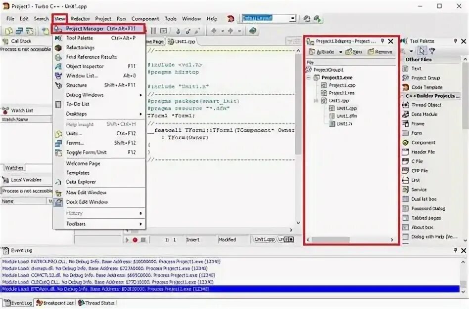 VCL forms application c++ Builder. 000 Project first LLC приложения. Object builder