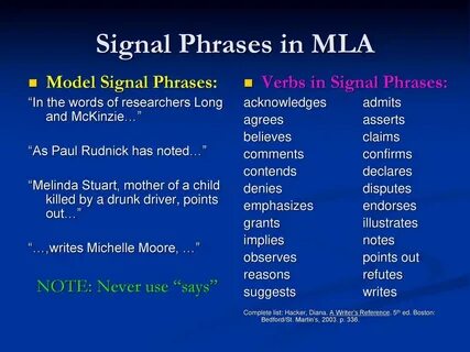 Signal phrase