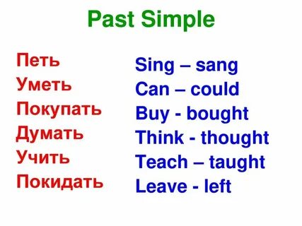 Вторая форма глагола sing