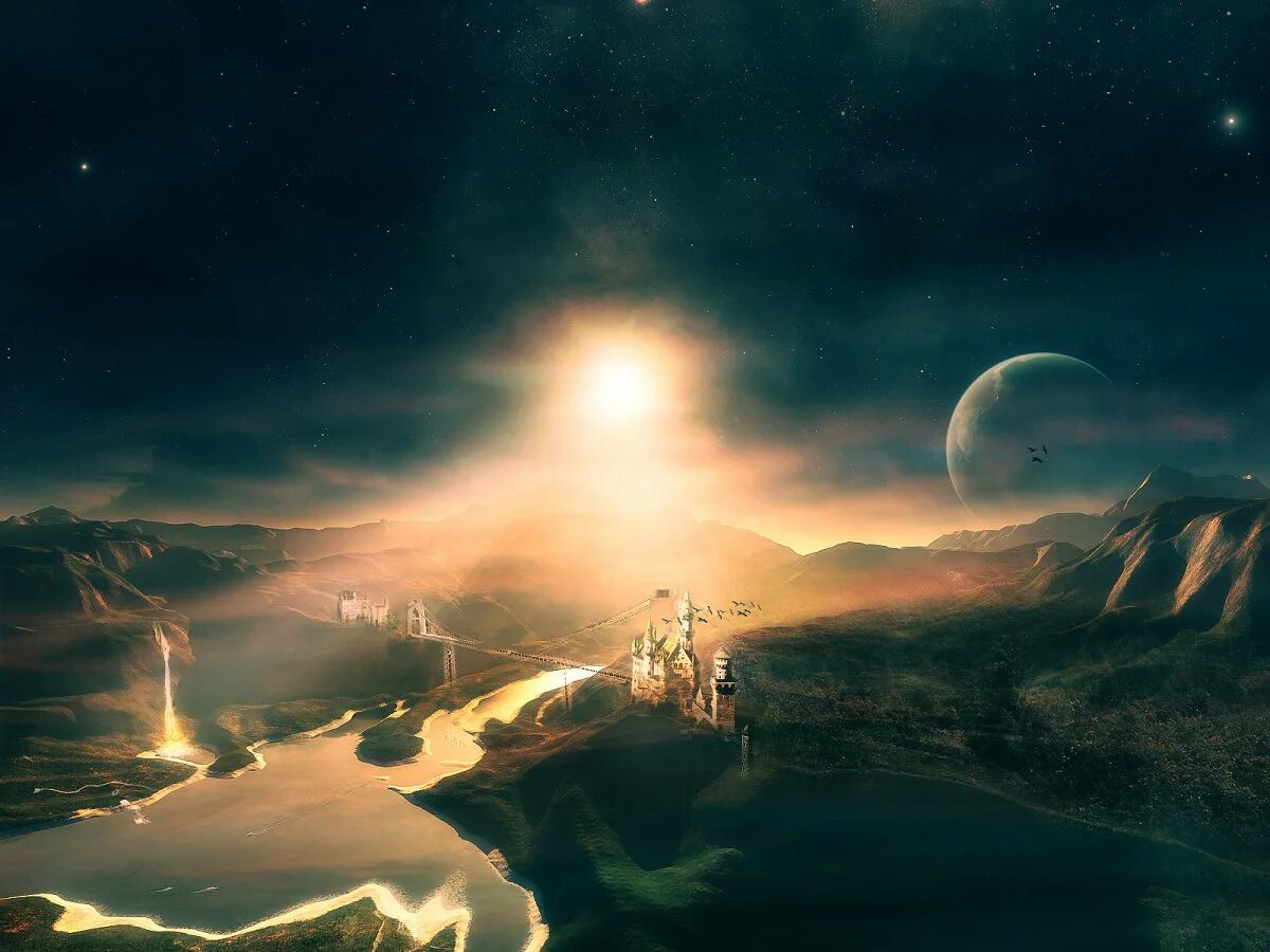 Фантастические инопланетные пейзажи. Фантастические пейзажи космоса. Инопланетные пейзажи. Самые далекие миры. Дзинуши.