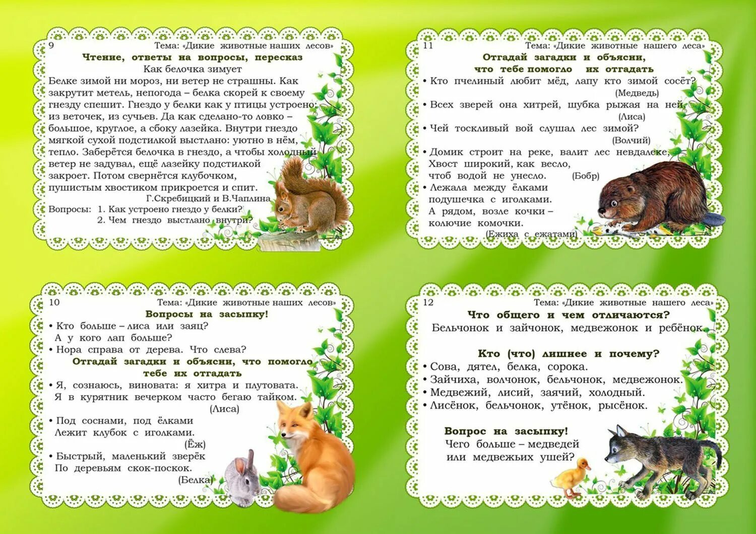 Тематическое планирование в младшей группе дикие животные. Картотека по развитию связной речи дикие животные наших лесов. речевые игры картотека связной речи. картотека животные леса в подготовительной. тема дикие животные наших лесов.