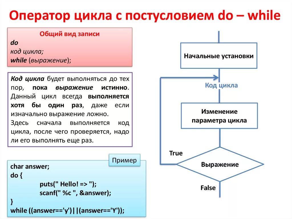 Этапы цикла c