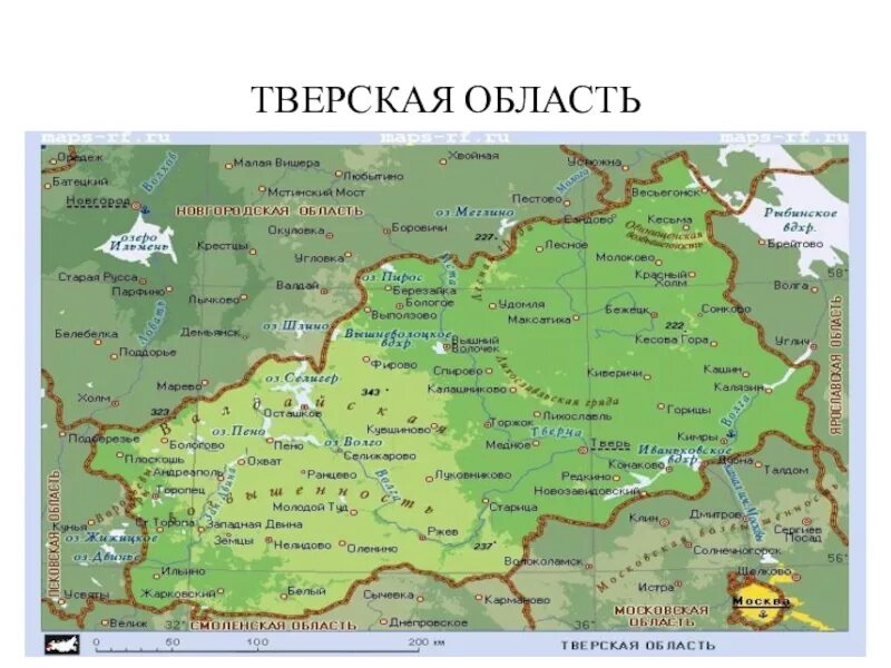 Тверская обл на карте с городами и поселками подробная. Карта Тверской области с населенными пунктами. Карта области Тверской области. Границы Тверской области на карте. Карта где тверская область