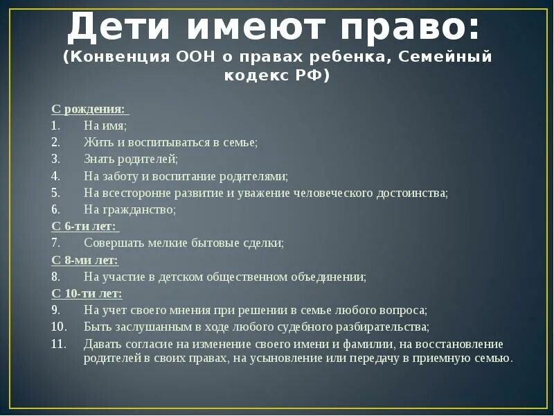 Составить семейный кодекс