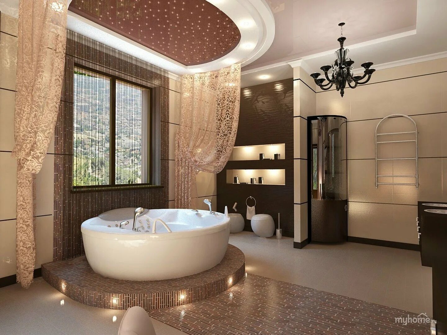Ванная комната. Роскошные Ванные комнаты. Красивая ванная комната. Интерьер ванной. Большая ванная комната в частном доме.