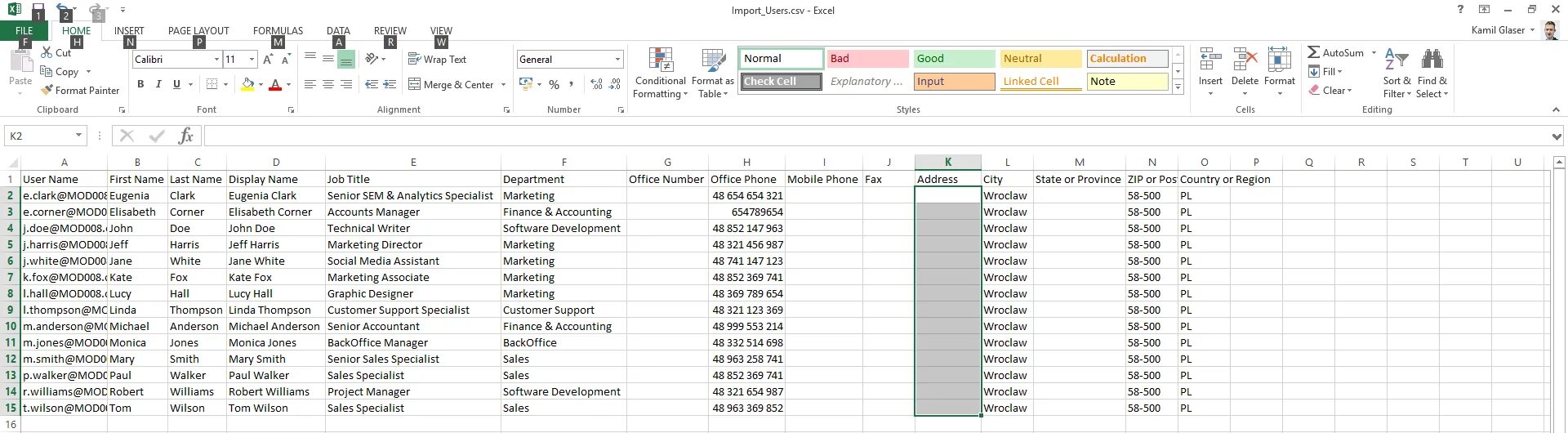 Excel active directory. Csv в excel. прога для импорта экспорта эксель. active directory атрибут description. user name csv.