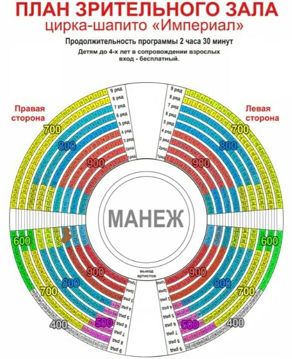 СХЕМА ЗАЛА Цирк в Автово ВКонтакте