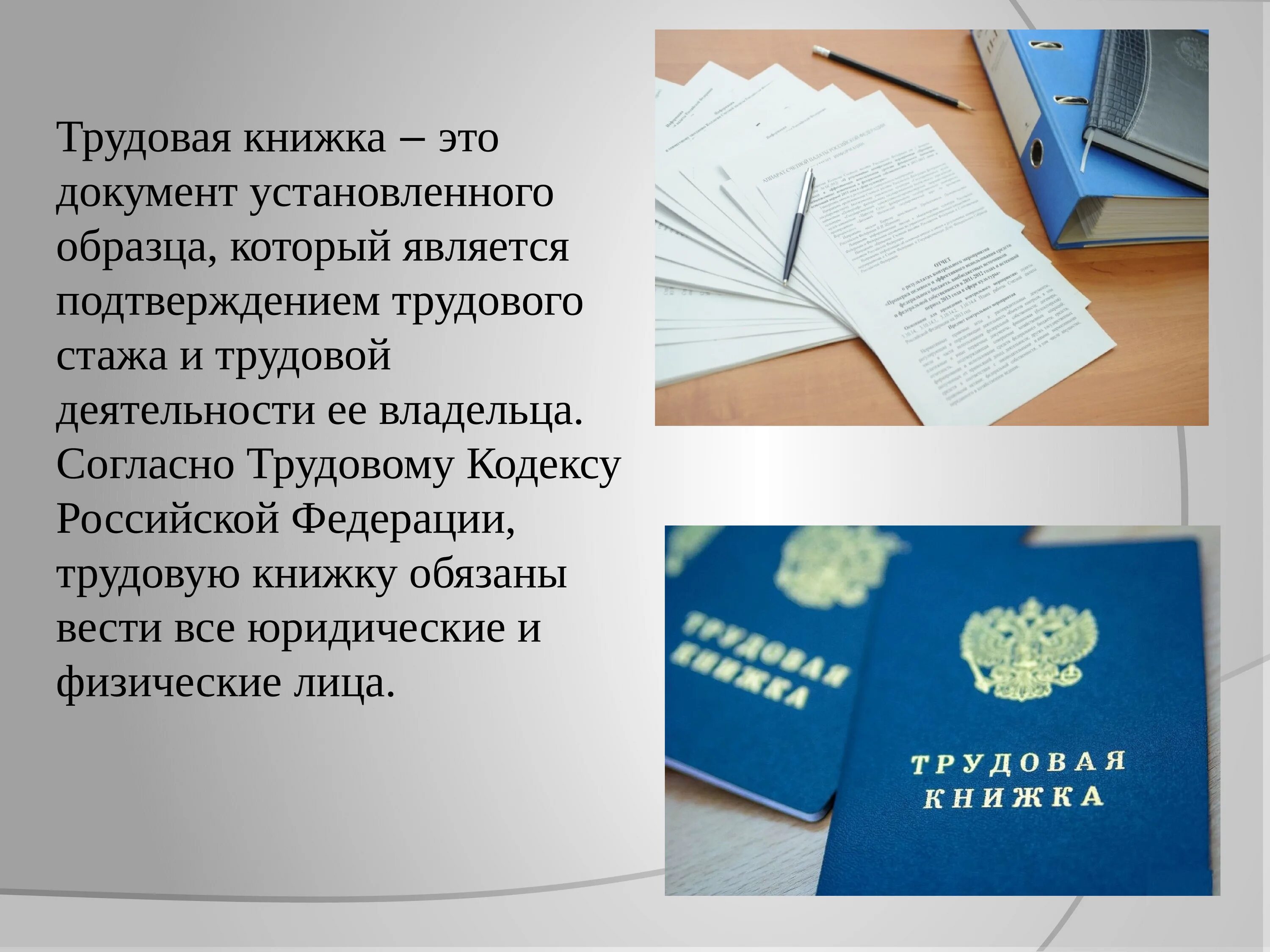 Что такое трудовая книжка обществознание. Трудовая книжка. Трудовая книжка документ. Слайд про трудовую книжку. Трудовая книга.