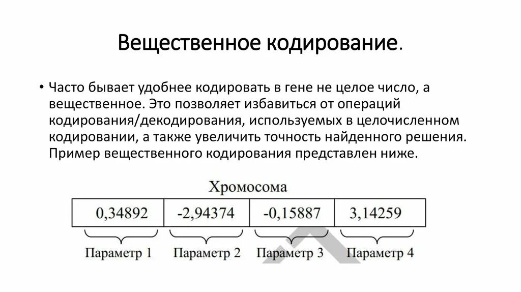 Вещественный алгоритм. Вещественное кодирование вещественных чисел. Целочисленное кодирование. Кодирование вещественных чисел примеры. Признаки кодирования.