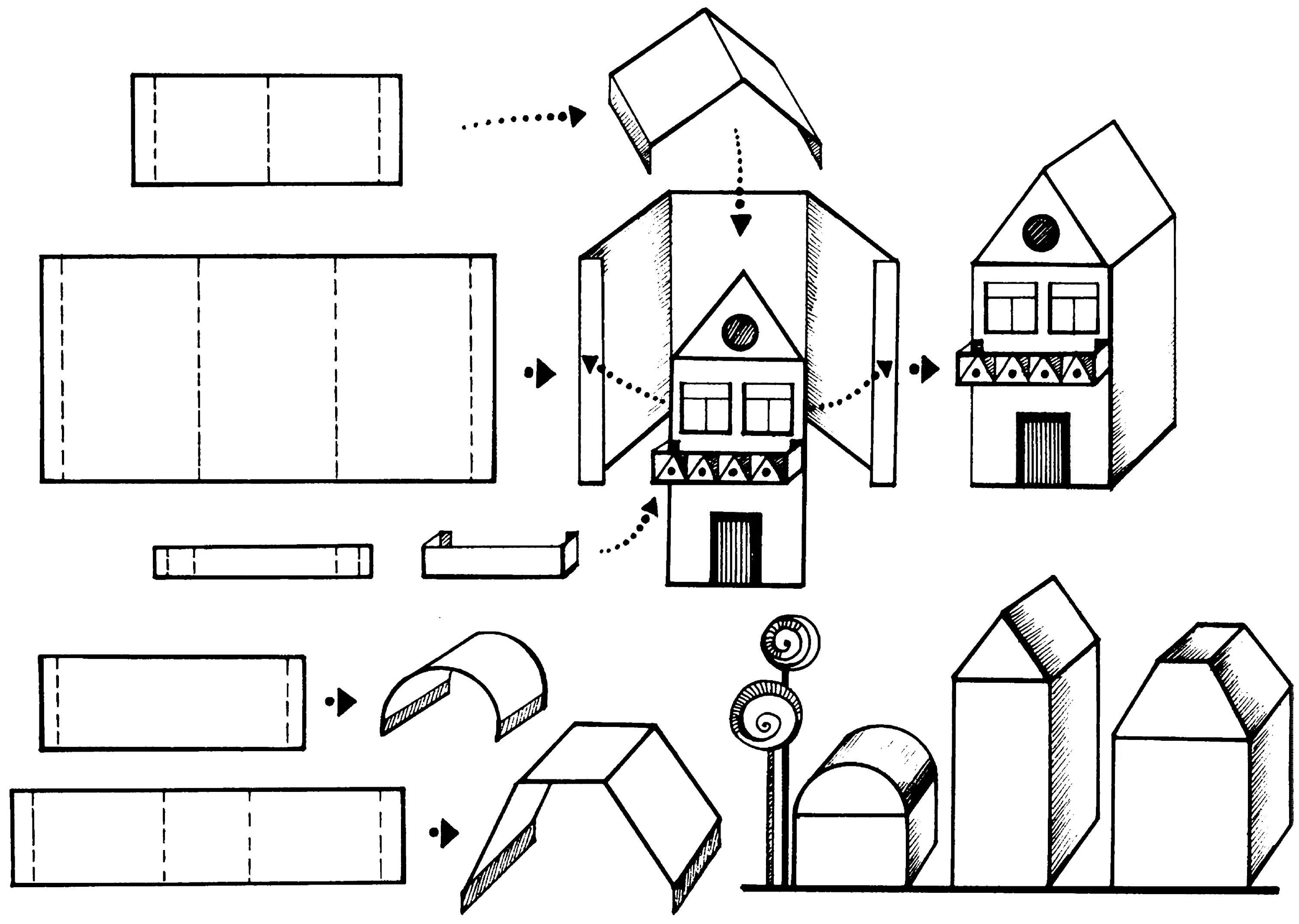 Развертка домика для ребенка. Домик из бумаги. Схема домика из бумаги. Объемный домик из бумаги.