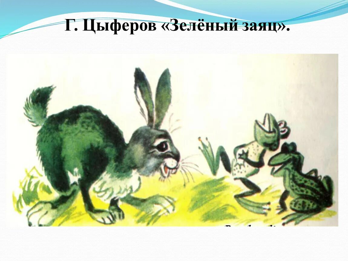 Цыферов зеленый заяц. Г. Цыферов «зелёный заяц». Игра про зеленого зайца. Зайчик зеленый рисунок. Зайцев л б