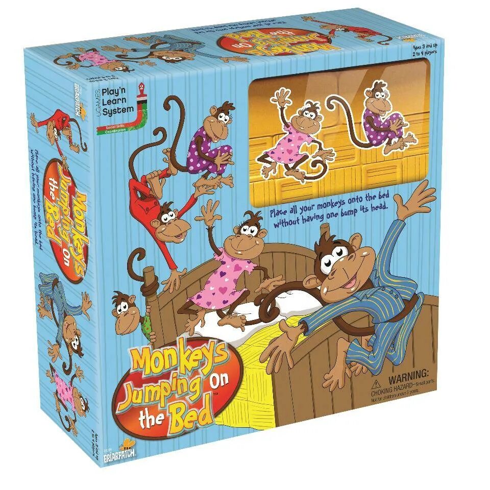 The monkey jump. Настольная игра на кровати. five little monkeys. прыгающие обезьянки настольная игра play.