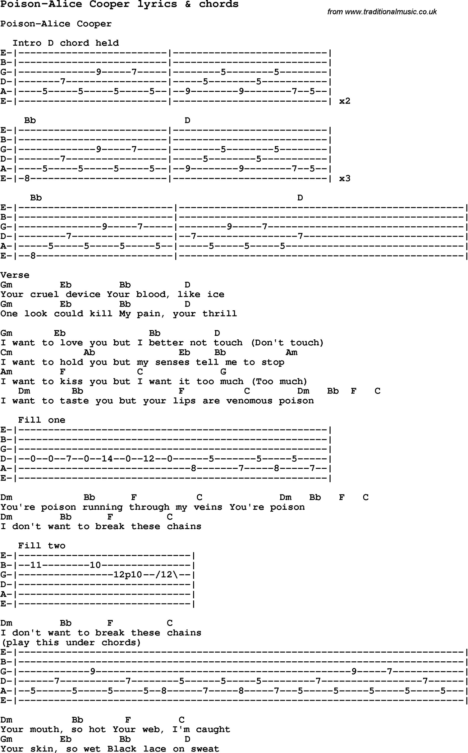 Отрава текст. Alice Cooper Poison текст. Alice Cooper Poison аккорды. Текст песни Poison. Табы Элис Купер Пойзон.