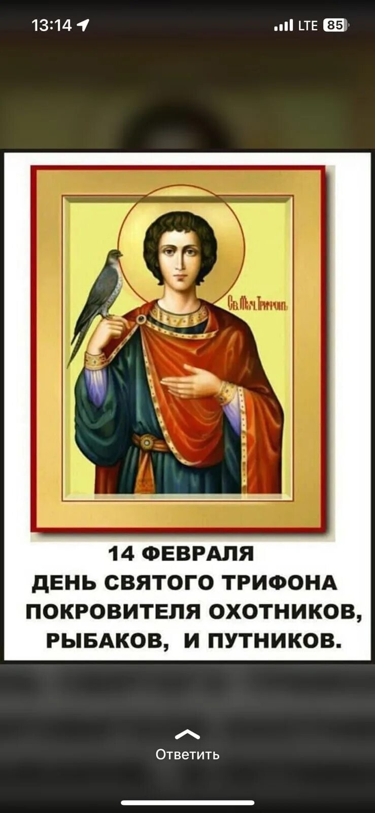 Святого трифона покровителя охотников и рыболовов поздравления. День святого трифона. день святого трифона покровителя.