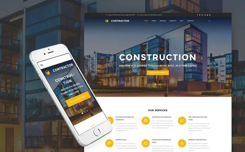 Building Company website Design. Construction website Design. Building Company Template. Construction website Template. Built website