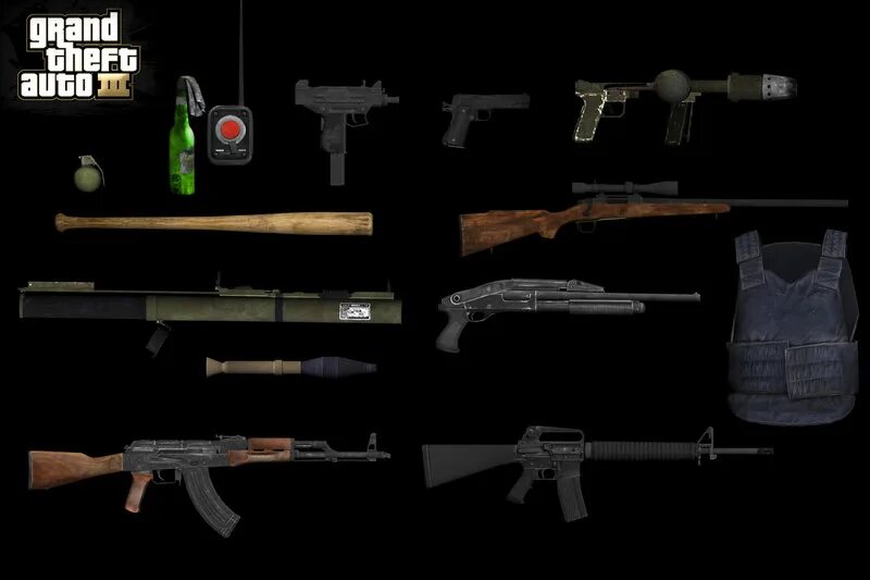 Как купить оружие в гта. GTA 3 Weapons. GTA 3 all Weapons.