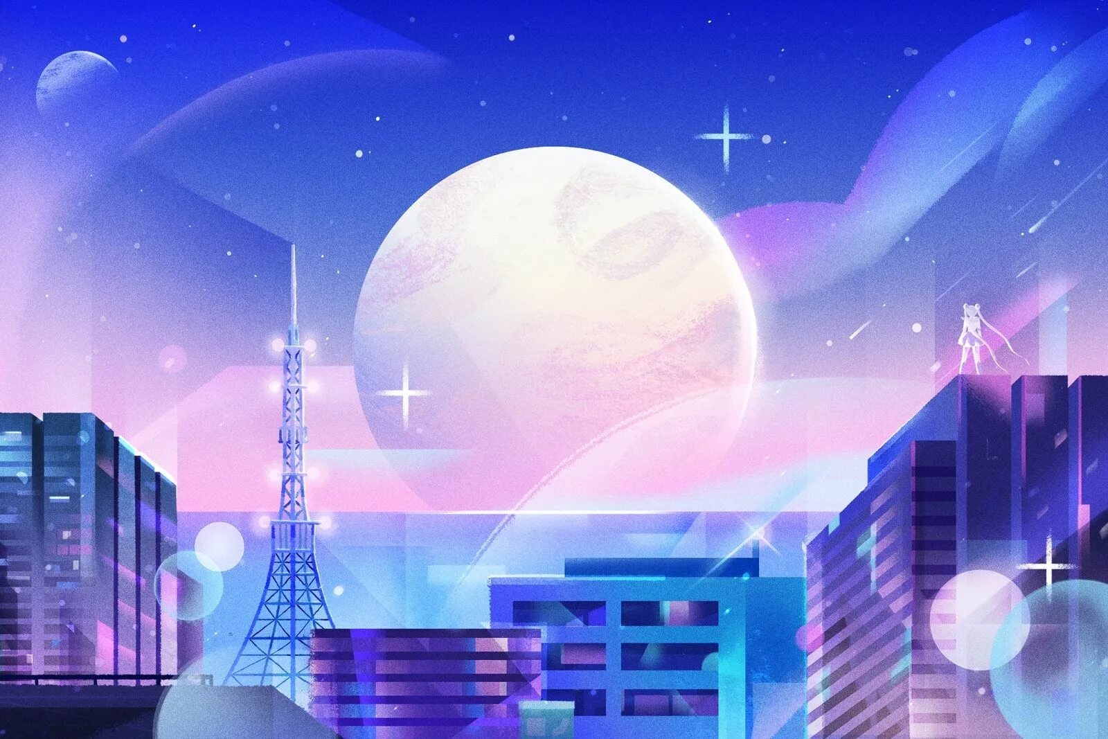 Мун город. Сейлормун фон город. Фон из сейлормун. Sailor Moon Landscape. Пейзажи из сейлормун.