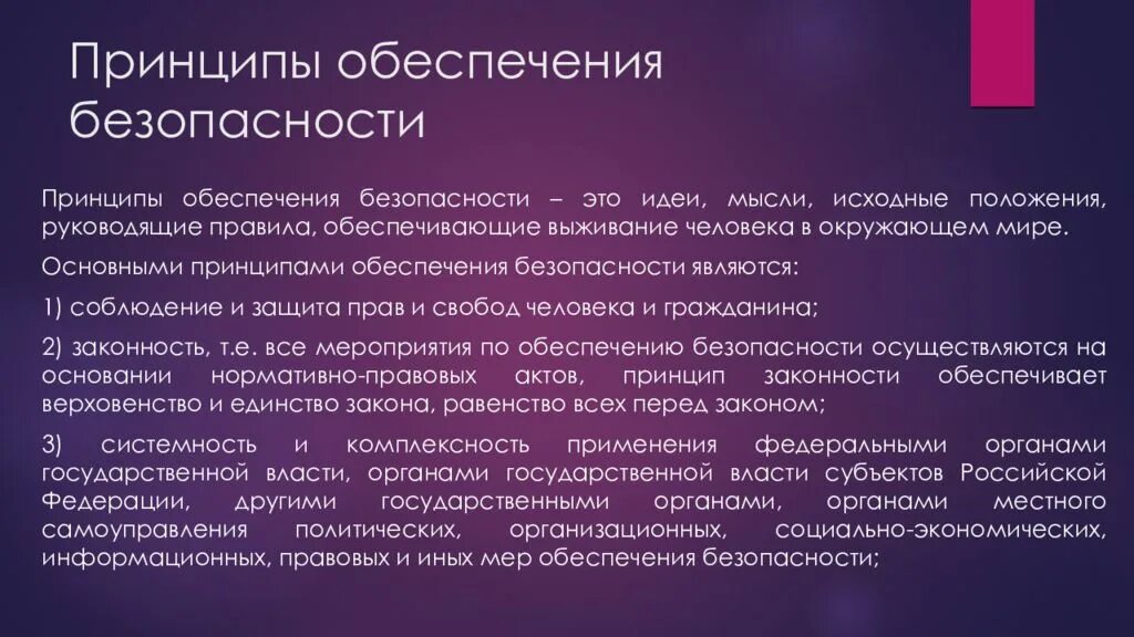 Что значит обеспечение человека. Принципы обеспечения безопасности. Принципы обеспечения национальной безопасности. Основные принципы обеспечения национальной безопасности РФ.