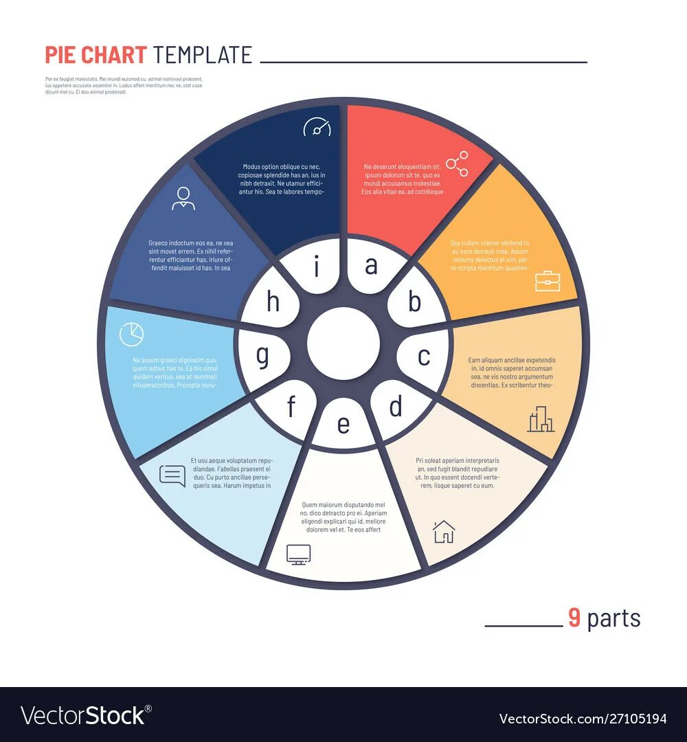 Part chart. 9 Кругов инфографика. Инфографика 9 маркеров по кругу. Инфографика 9 ячеек. Circle Chart.