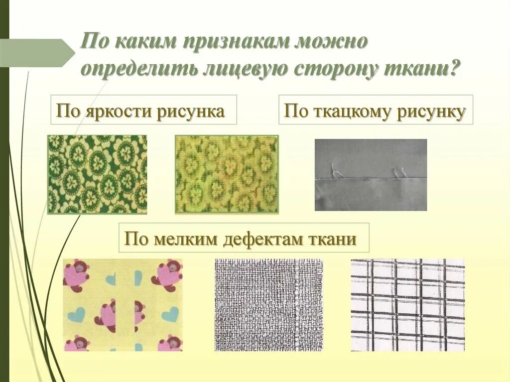 Лицевую сторону ткани определяют. Лицевую сторону набивной ткани определяют. Дефекты ткани. Лицевая и изнаночная ткань. Части лицевыми сторонами и