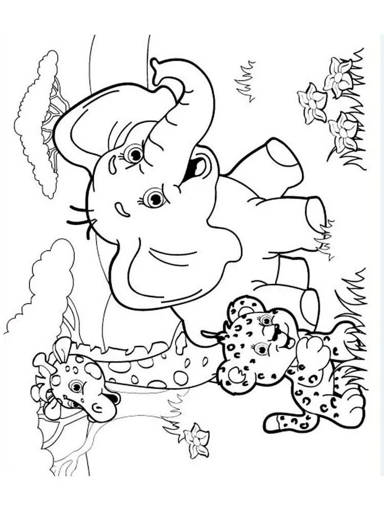 Животные африки раскраски для детей распечатать Coloring African Animals 1. Collection of seven funny cartoon african animals ,