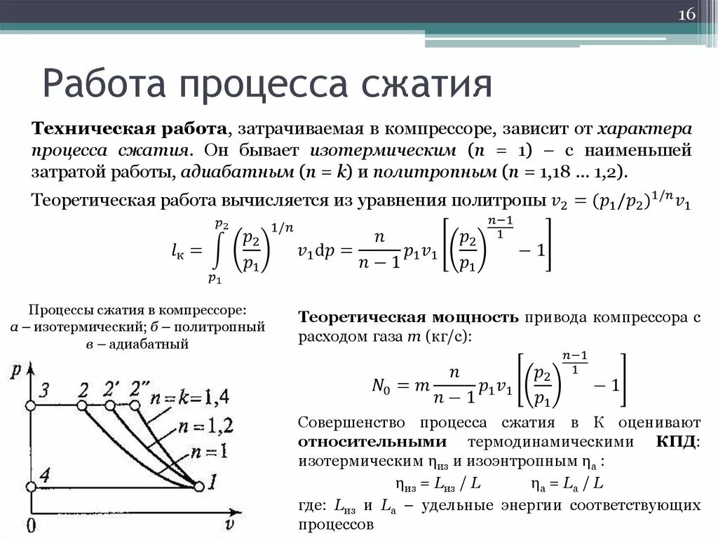 В компрессоре сжимают идеальный газ. Политропное сжатие в компрессоре формула. Политропа сжатия винтового компрессора формула. Сжатие газа в компрессоре. Термодинамика. Политропный КПД процесса сжатия.