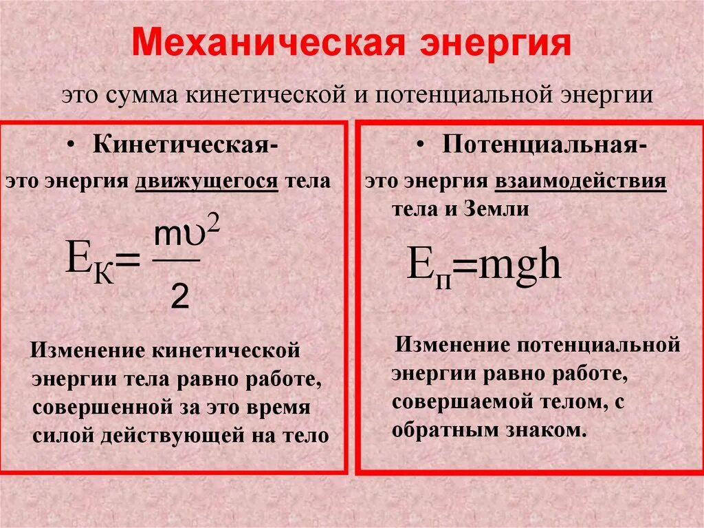 Полная механическая энергия тела равна. Кинетическая энергия и потенциальная энергия формулы. Кинетическая и потенциальная энергия формулы. Кинетическая и механическая энергия формулы. Механическая энергия.