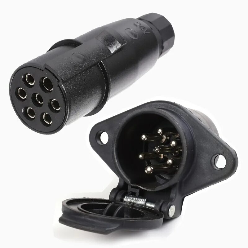 Соединитель прицепа. Разъем прицепа металл 24v 7pin smarttech. вилка 24v stellox 7 pin. wabco разъем прицепа 7 pin. вилка прицепа электрическая 24v (7конт) &quot;ebs&quot;.