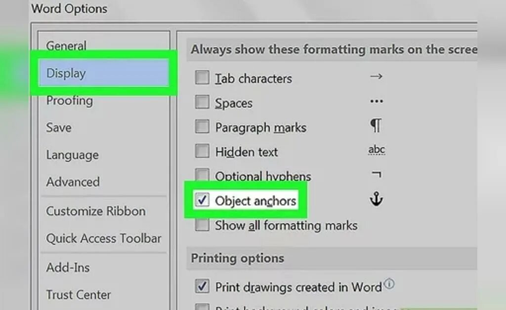 Option text