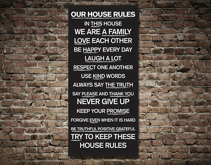 House Rules. Rules in House. House Rules poster. Our House Rules.