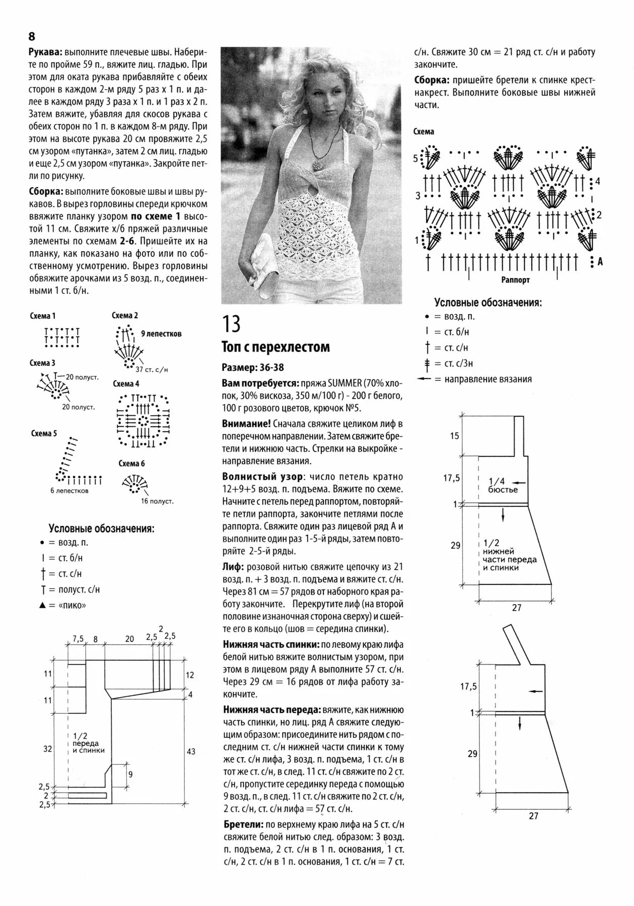 Топ крючком для женщин со схемами. Лиф спицами схема. Вязаный топ схема. Схемы вязания топов крючком. Схема вязания топа крючком.