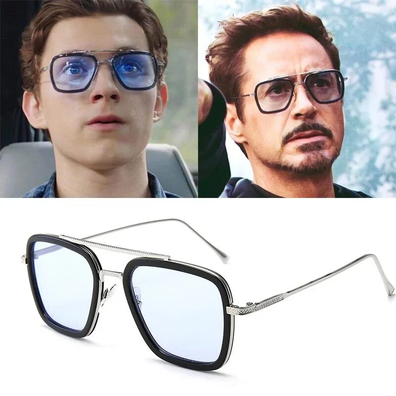 Современные очки марвел. Тони Старк очки. Солнцезащитные очки Тони Старка. Очки Тони Старка Эдит. Том Холланд очки.