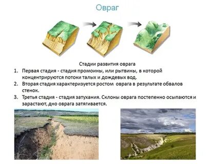 Овраг деятельность