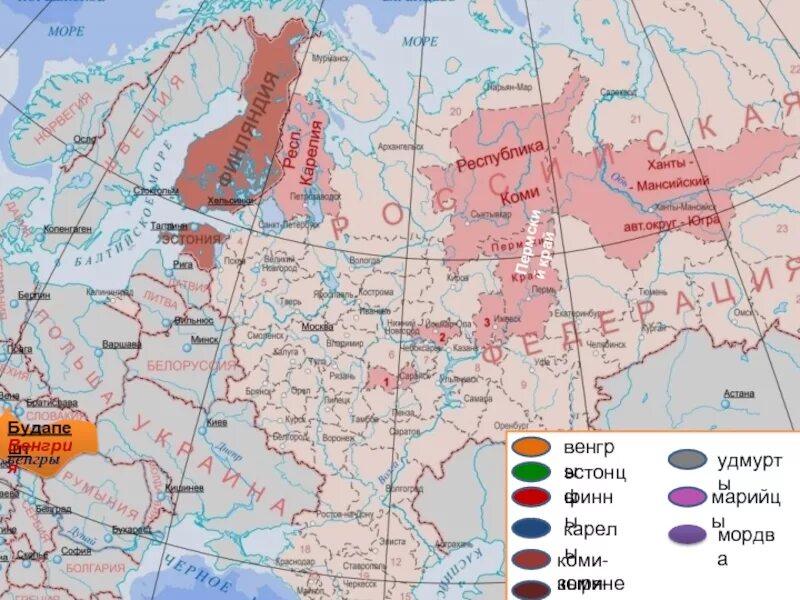 Где жили карелы. Финно-угорские народы России карта. Коми карта расселения. Расселение финно угорских народов России. Карта расселения финно-угорских народов.