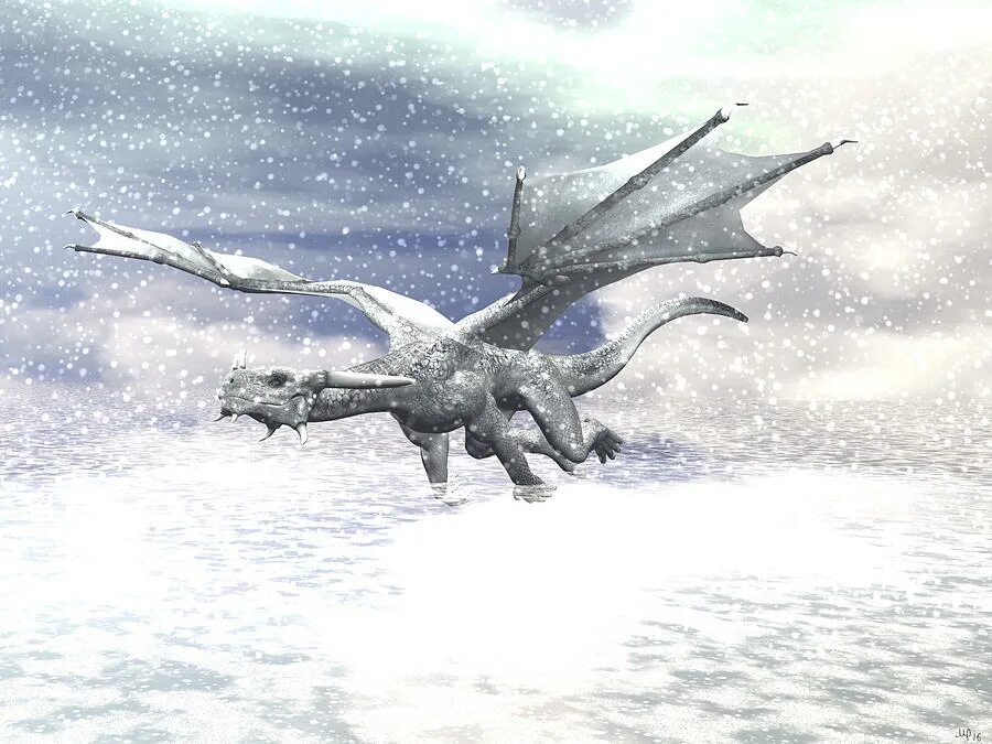 снежный дракон. зимний дракон. сноу драгон. дракон в снегу. ледяной дракон виверна.