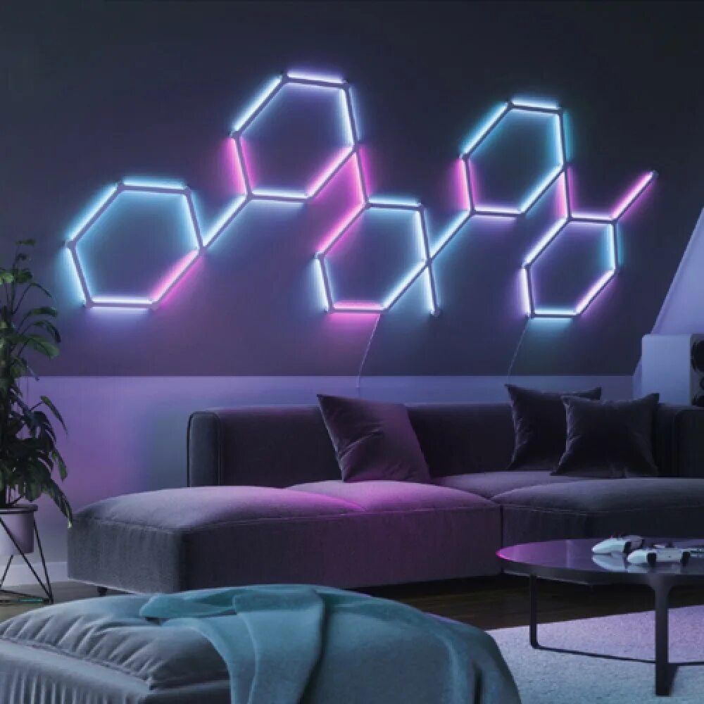 Включи свет панель. Светильник Aurora Nanoleaf. Светодиодная панель Nanoleaf. Модульный настенный светильник Xiaomi Nanoleaf Smart Glow Board. Nanoleaf Aurora Smarter Kit.