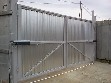 Установка ворота металлические распашные