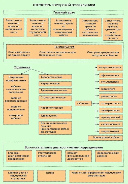 Структура городской поликлиники схема. Организационная структура поликлиники схема. Структурная организация поликлиники. Схема организационной структуры городской поликлиники.