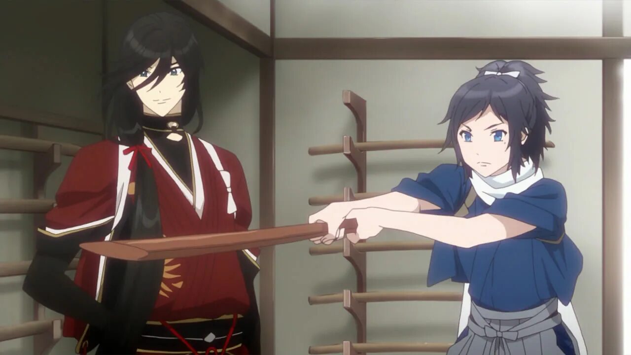 Танец мечей киёмицу и ясусада. Тоукен ранбу. Touken ranbu хьюга масамунэ. Аниме танец мечей цветочный круг мидарэ. Цурумару кунинага touken ranbu.