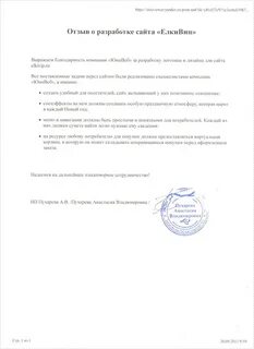 Отзыв разработку