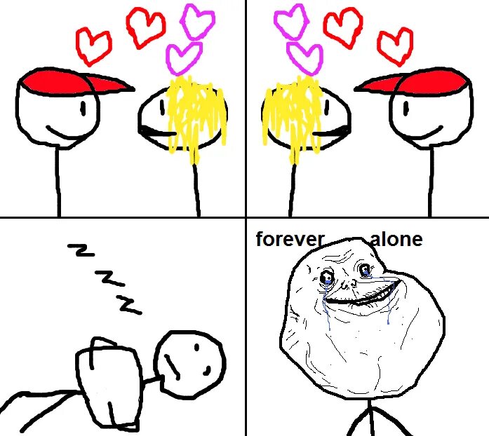 Foreve. Комикс Форевер Алон. Forever Alone эскиз.