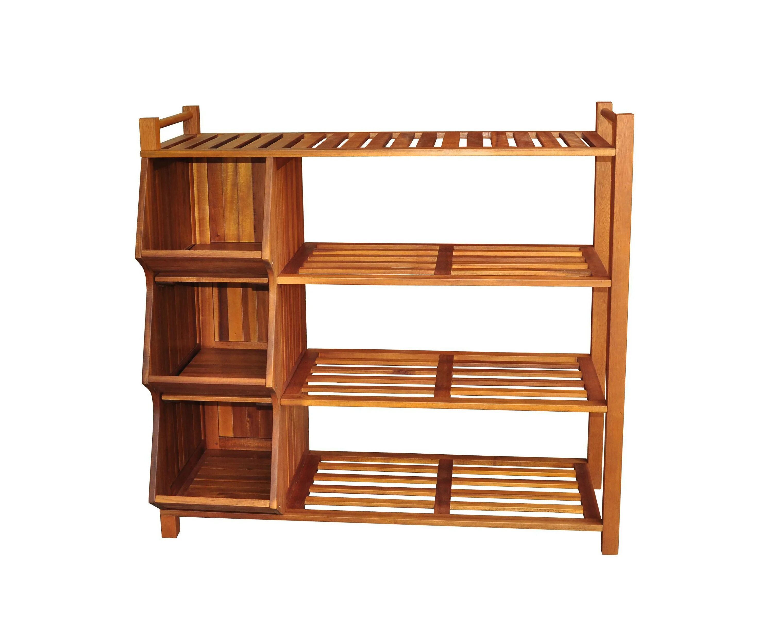 Полка для обуви 4 Tier Shoe Rack. Стеллаж из дерева. Этажерка деревянная.