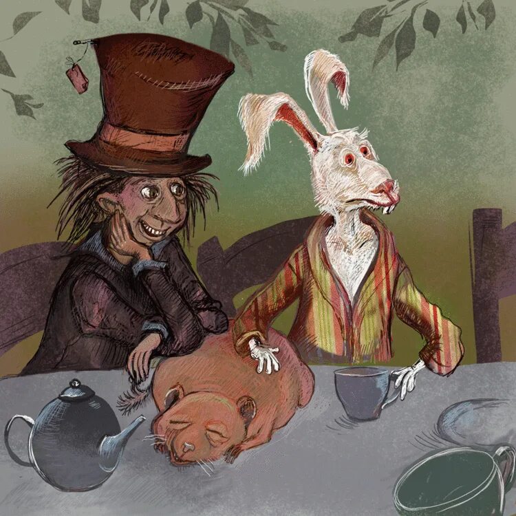 Белый кролик из алисы в стране чудес. Кэрролл льюис "алиса в стране чудес". Алиса шляпник мартовский заяц. Шляпник и алиса и кролик чаепитие. Сотрапезница мартовского зайца и шляпника 4 буквы.