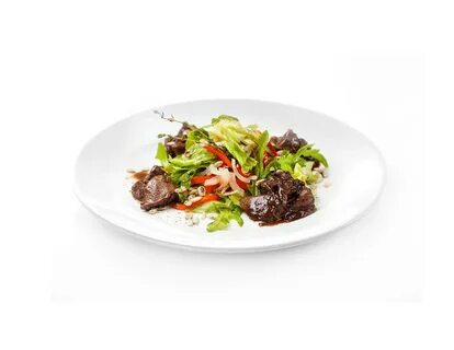 Салат с куриной печенью и луком