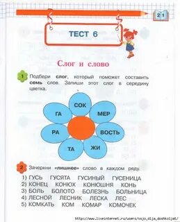 Слоги в слове семья