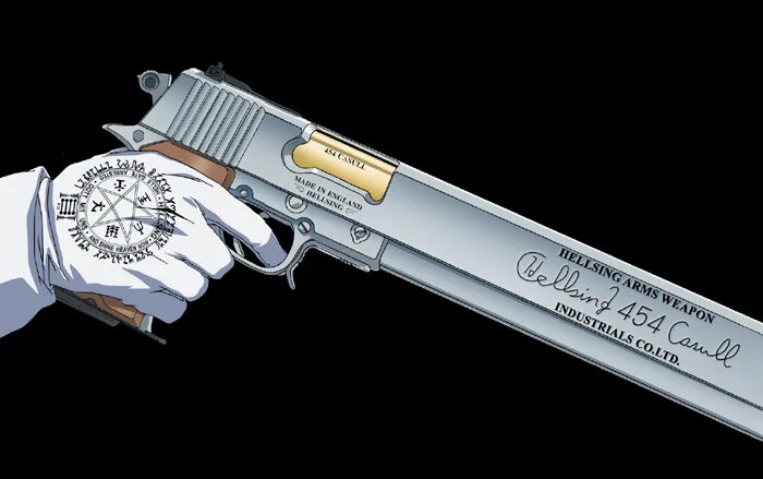 Алукард хеллсинг пистолеты. Пистолеты алукарда шакал и касулл. Hellsing arms 454 casull auto. Алукард хеллсинг пистолеты. Пистолеты алукарда шакал и касулл.