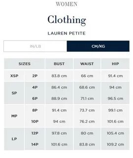 Ralph lauren размерная сетка