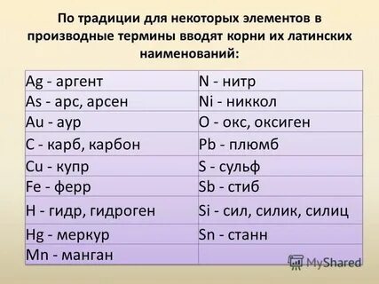 Латинский корень слова