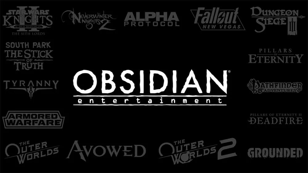 Obsidian заголовки. Obsidian entertainment. студия obsidian. obsidian entertainment игры. obsidian логотип.