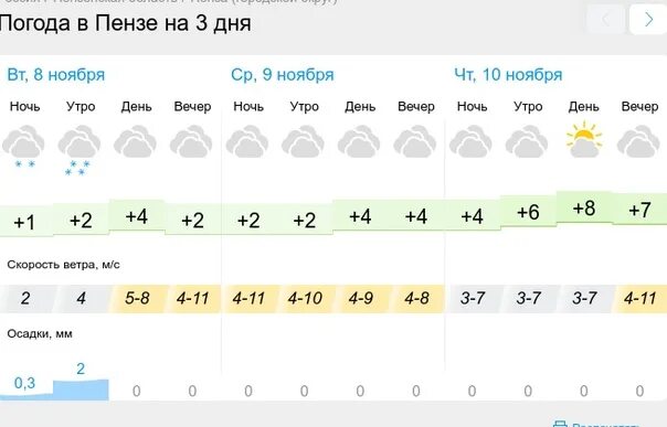 Прогноз погоды пенза на 10 дней гисметео